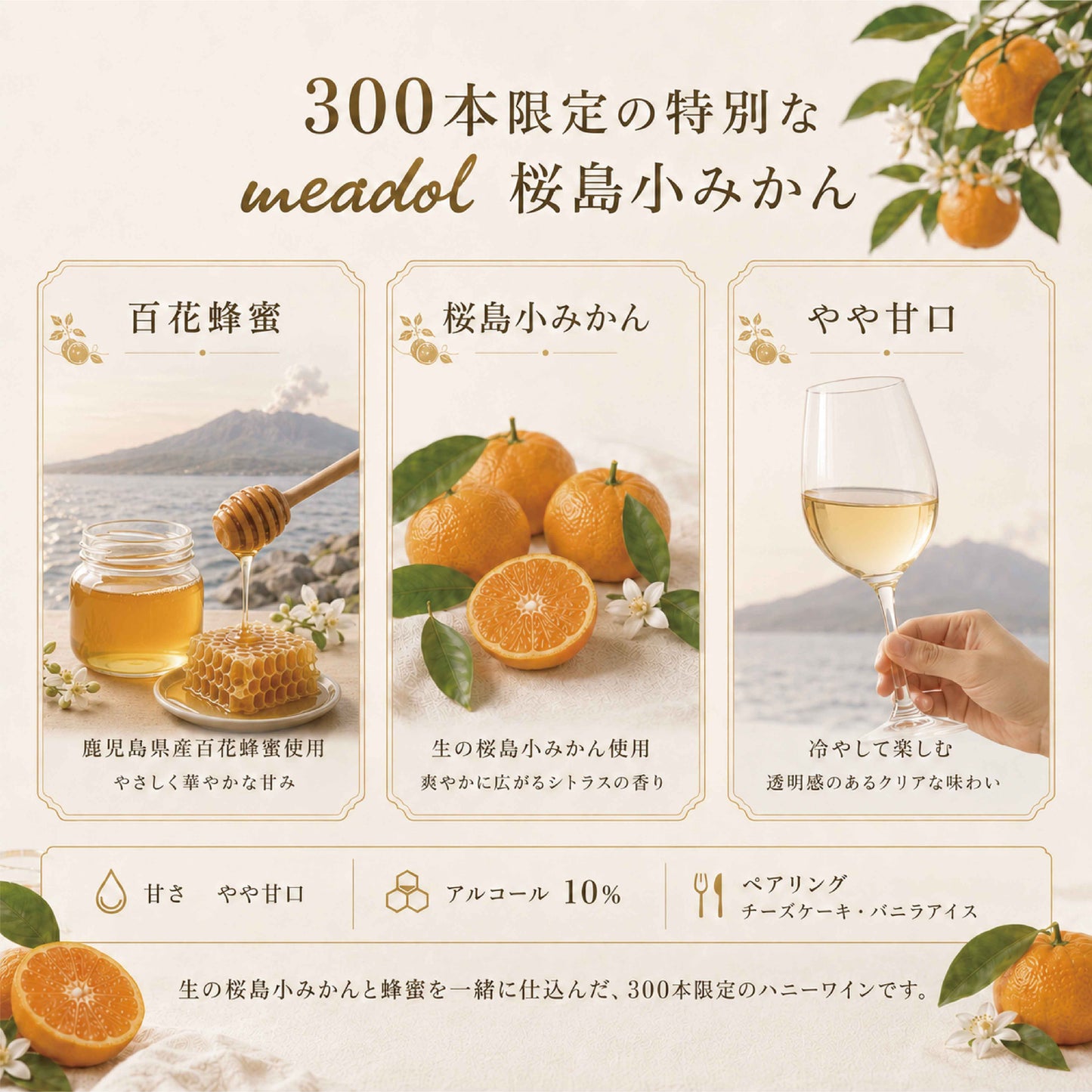 数量限定 meadol 桜島小みかんのハニーワイン
